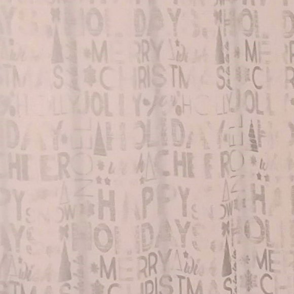 NEW Holiday Shower Curtain, White & Silver, 72" x 72" - Picture 5 of 9